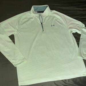 Under Armour Mint Green Striped 1/4 Zip Pullover